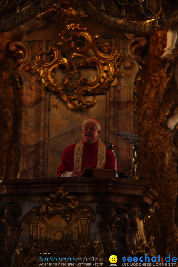 Festgottesdienst in der Basilika mit einer Lichterprozession: Weingarten, 2