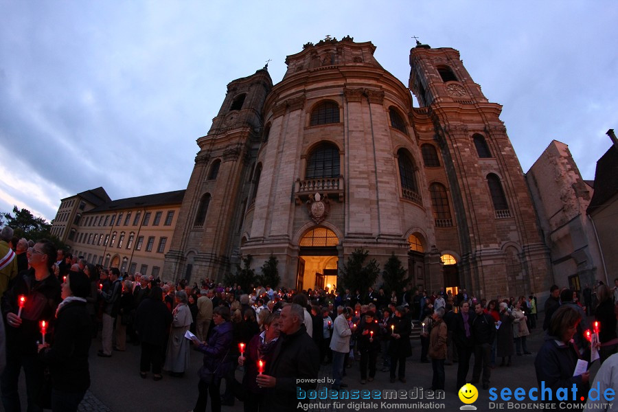 Festgottesdienst in der Basilika mit einer Lichterprozession: Weingarten, 2