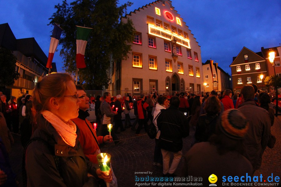 Festgottesdienst in der Basilika mit einer Lichterprozession: Weingarten, 2