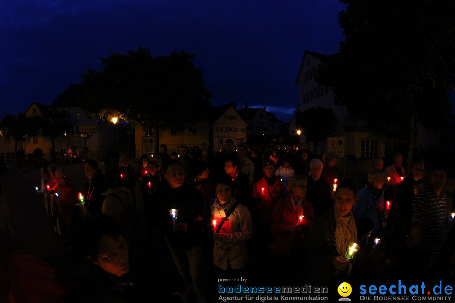 Festgottesdienst in der Basilika mit einer Lichterprozession: Weingarten, 2