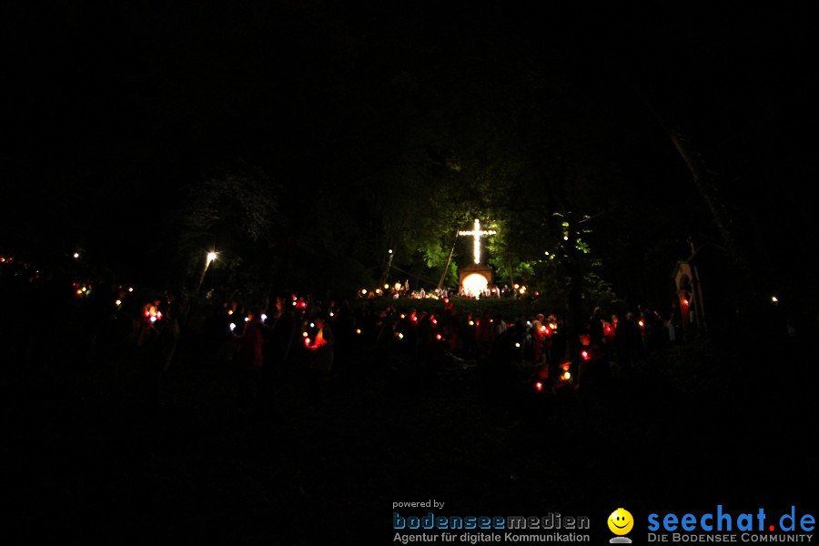 Festgottesdienst in der Basilika mit einer Lichterprozession: Weingarten, 2