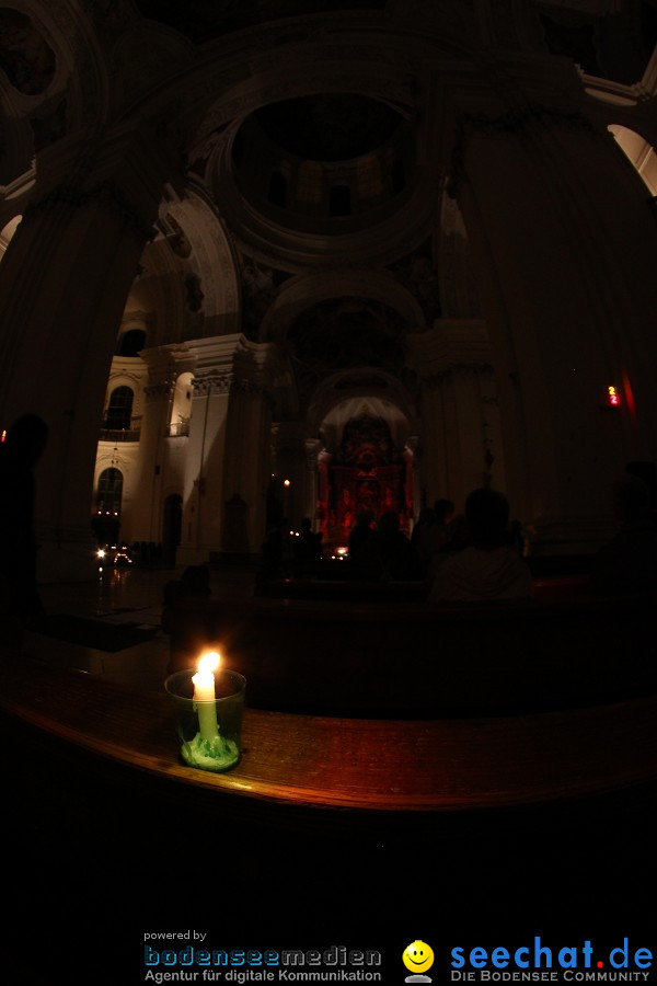 Festgottesdienst in der Basilika mit einer Lichterprozession: Weingarten, 2