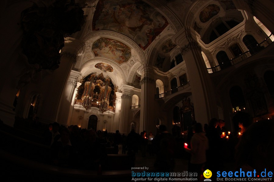 Festgottesdienst in der Basilika mit einer Lichterprozession: Weingarten, 2