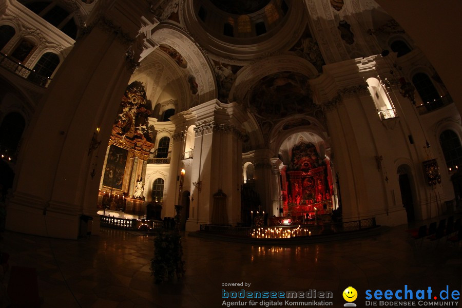 Festgottesdienst in der Basilika mit einer Lichterprozession: Weingarten, 2