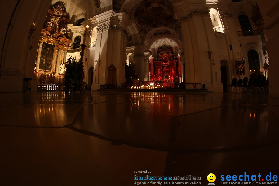 Festgottesdienst in der Basilika mit einer Lichterprozession: Weingarten, 2