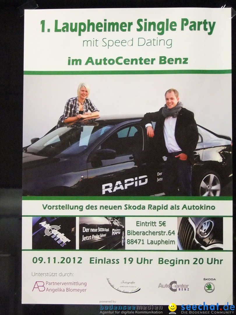 1. Singleparty mit Speed Dating: Laupheim, 09.11.2012