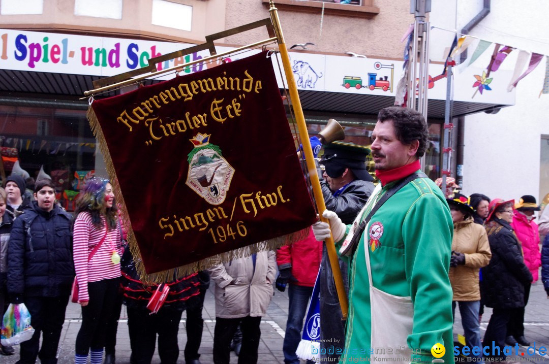 Narrenbaumumzug der Poppele-Zunft: Singen am Bodensee, 07.02.2013