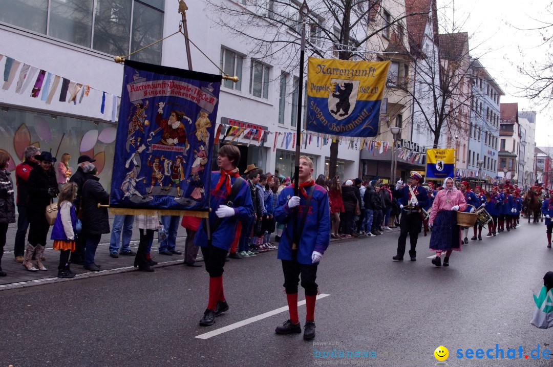 Narrenbaumumzug der Poppele-Zunft: Singen am Bodensee, 07.02.2013