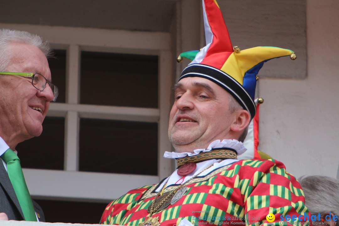 Narrenbaumstellen, Winfried Kretschmann: Stockach am Bodensee, 27.02.2014