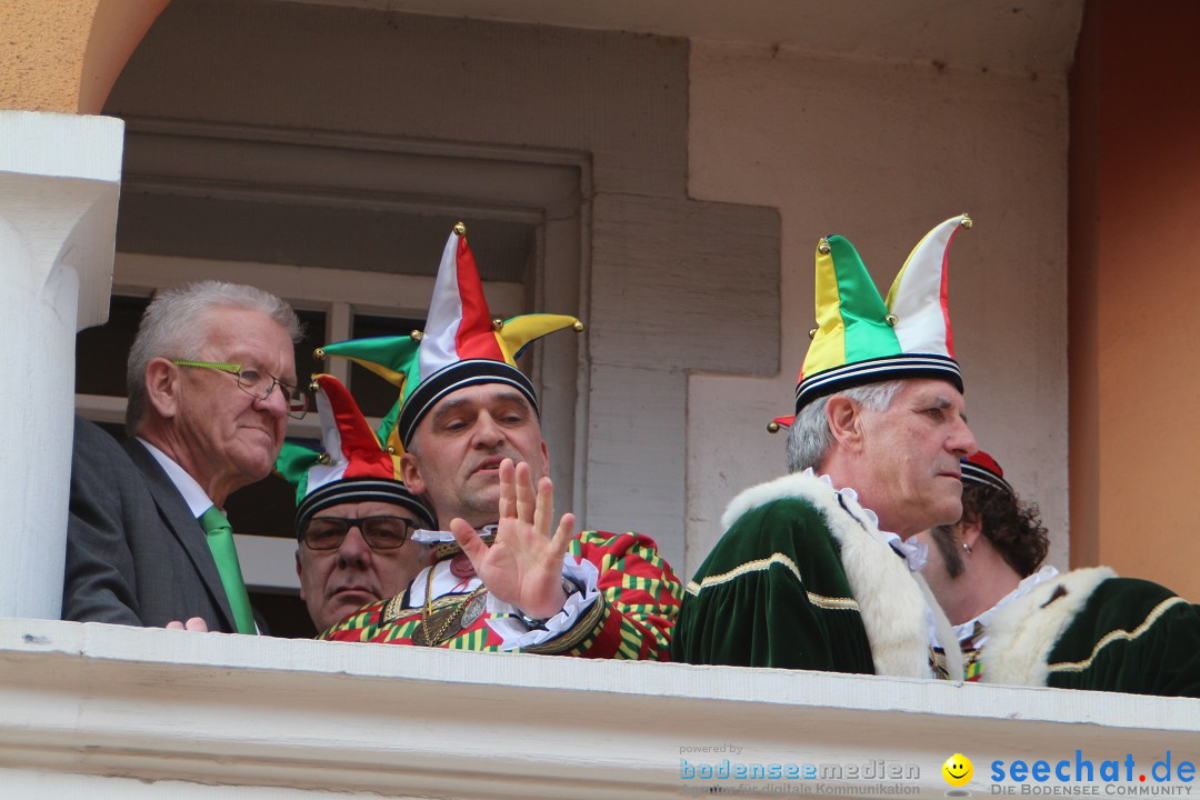 Narrenbaumstellen, Winfried Kretschmann: Stockach am Bodensee, 27.02.2014