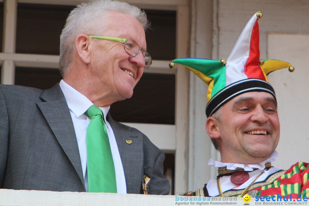 Narrenbaumstellen, Winfried Kretschmann: Stockach am Bodensee, 27.02.2014