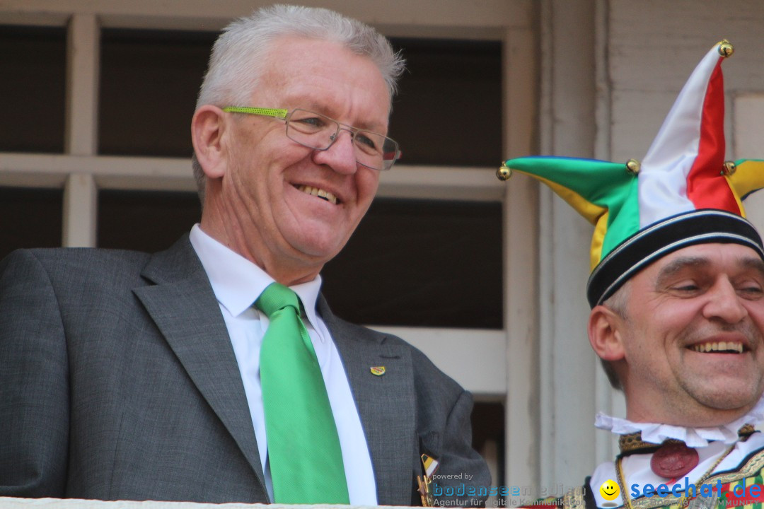 Narrenbaumstellen, Winfried Kretschmann: Stockach am Bodensee, 27.02.2014