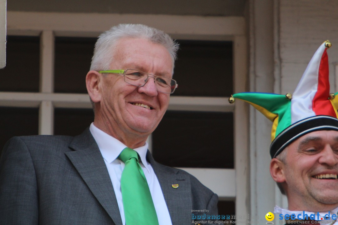 Narrenbaumstellen, Winfried Kretschmann: Stockach am Bodensee, 27.02.2014