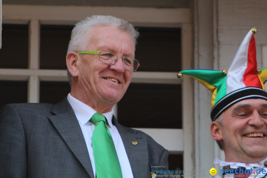 Narrenbaumstellen, Winfried Kretschmann: Stockach am Bodensee, 27.02.2014