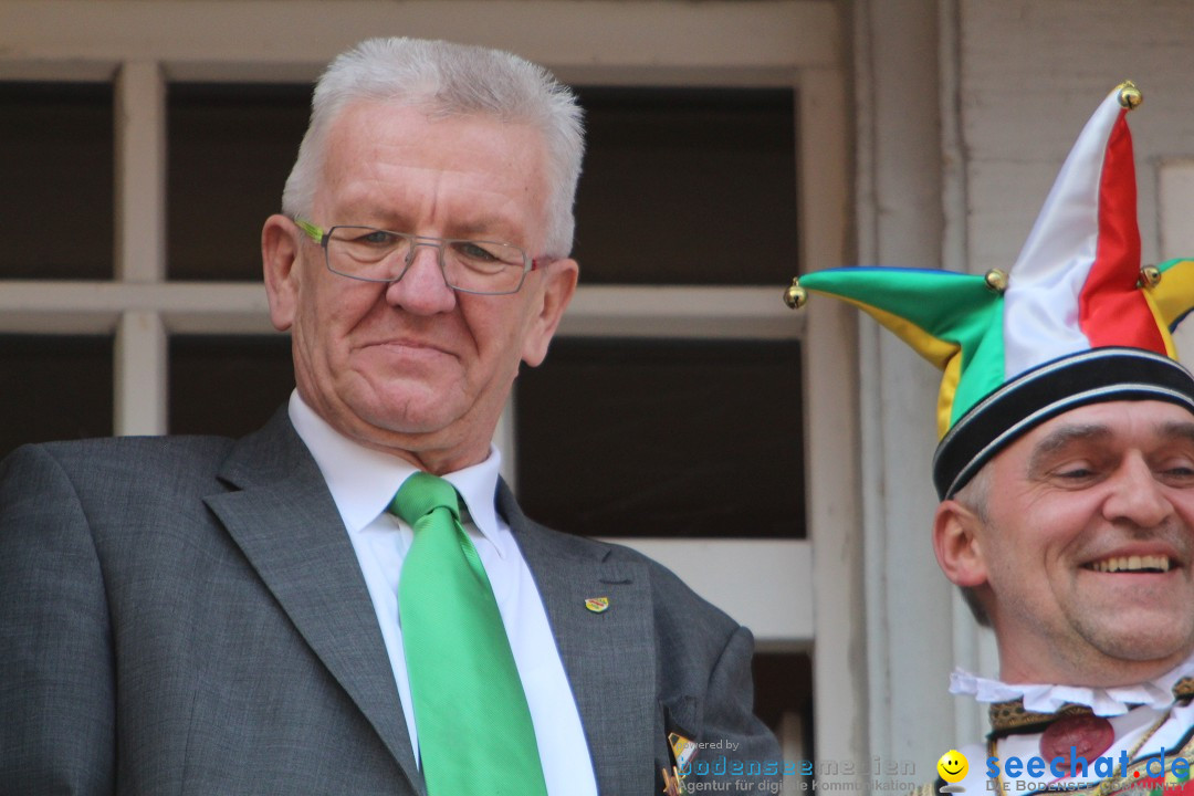 Narrenbaumstellen, Winfried Kretschmann: Stockach am Bodensee, 27.02.2014