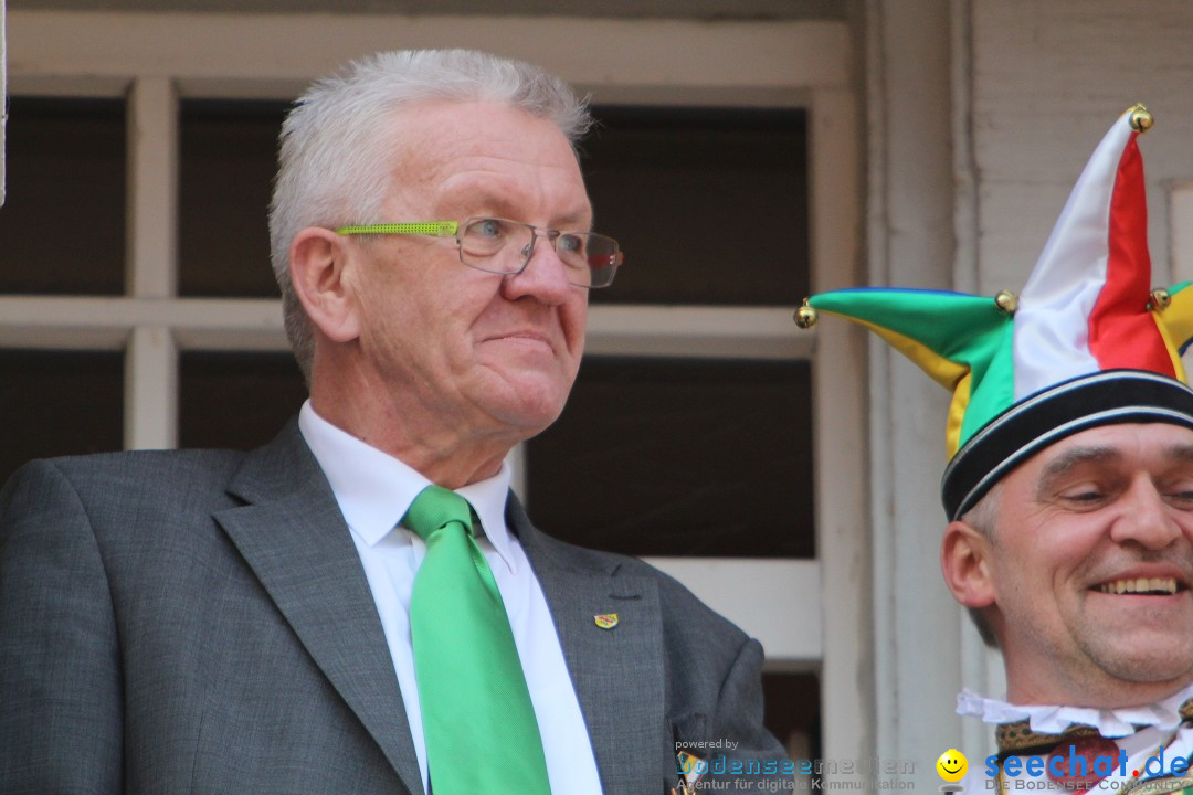 Narrenbaumstellen, Winfried Kretschmann: Stockach am Bodensee, 27.02.2014