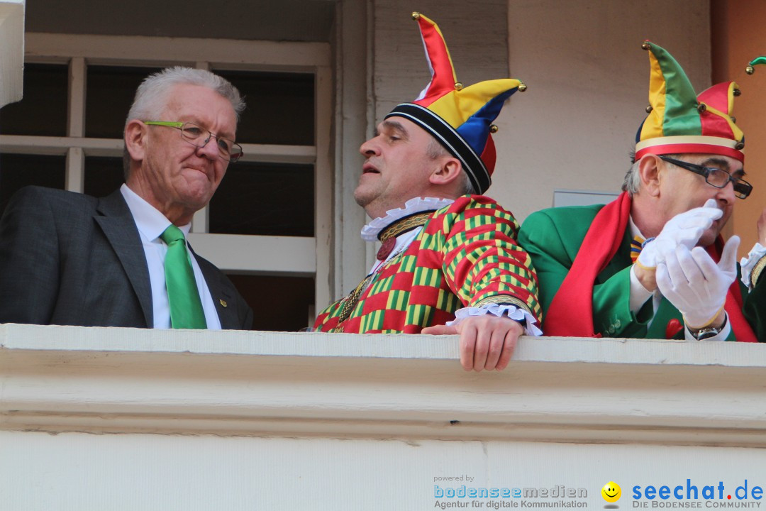 Narrenbaumstellen, Winfried Kretschmann: Stockach am Bodensee, 27.02.2014