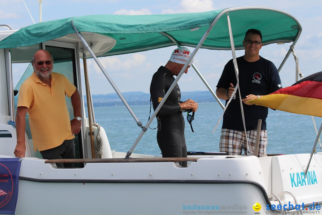 Bodensee Breitenquerung, Patrick und Uli: Romanshorn - FN, 12.08.2014