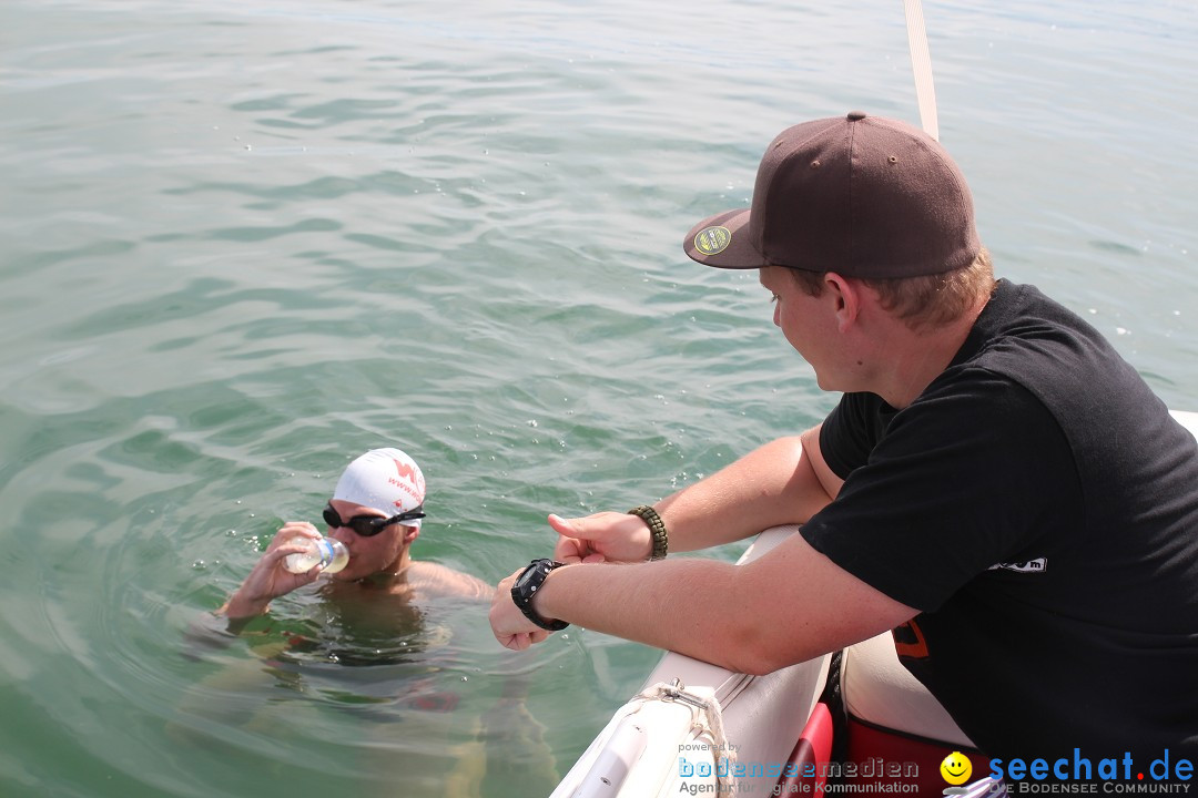 Bodensee Breitenquerung, Patrick und Uli: Romanshorn - FN, 12.08.2014