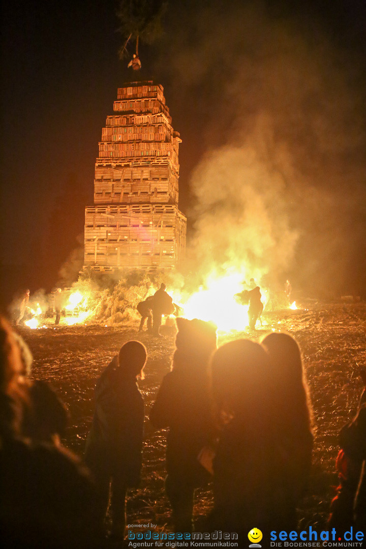 Funkenfeuer in Ittendorf bei Markdorf am Bodensee, 22.02.2015