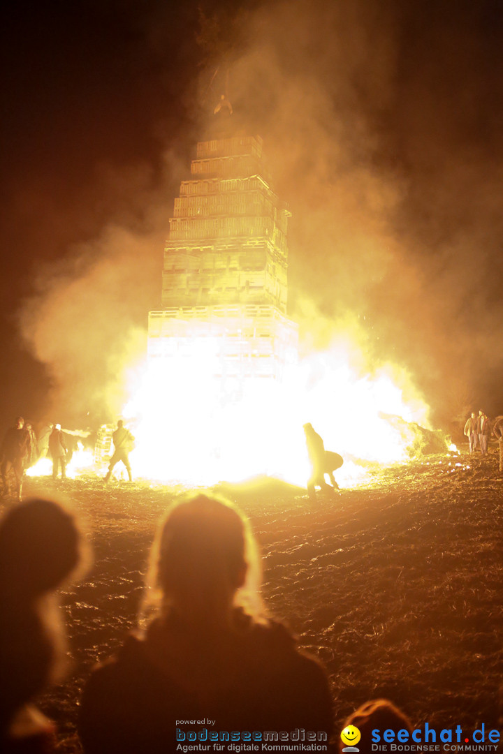 Funkenfeuer in Ittendorf bei Markdorf am Bodensee, 22.02.2015