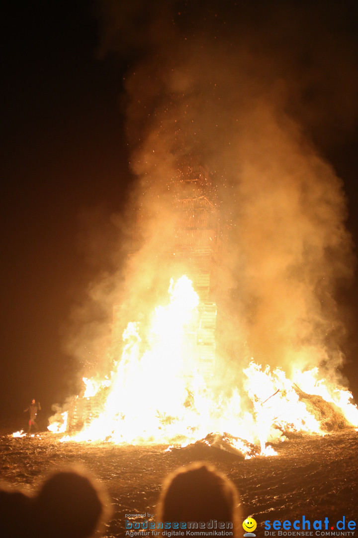 Funkenfeuer in Ittendorf bei Markdorf am Bodensee, 22.02.2015