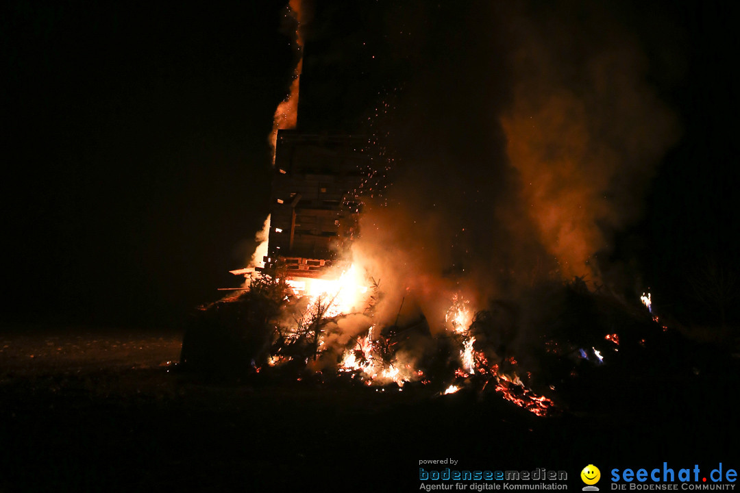 Funkenfeuer in Ittendorf bei Markdorf am Bodensee, 22.02.2015