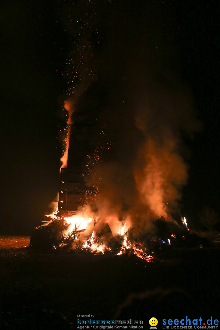 Funkenfeuer in Ittendorf bei Markdorf am Bodensee, 22.02.2015