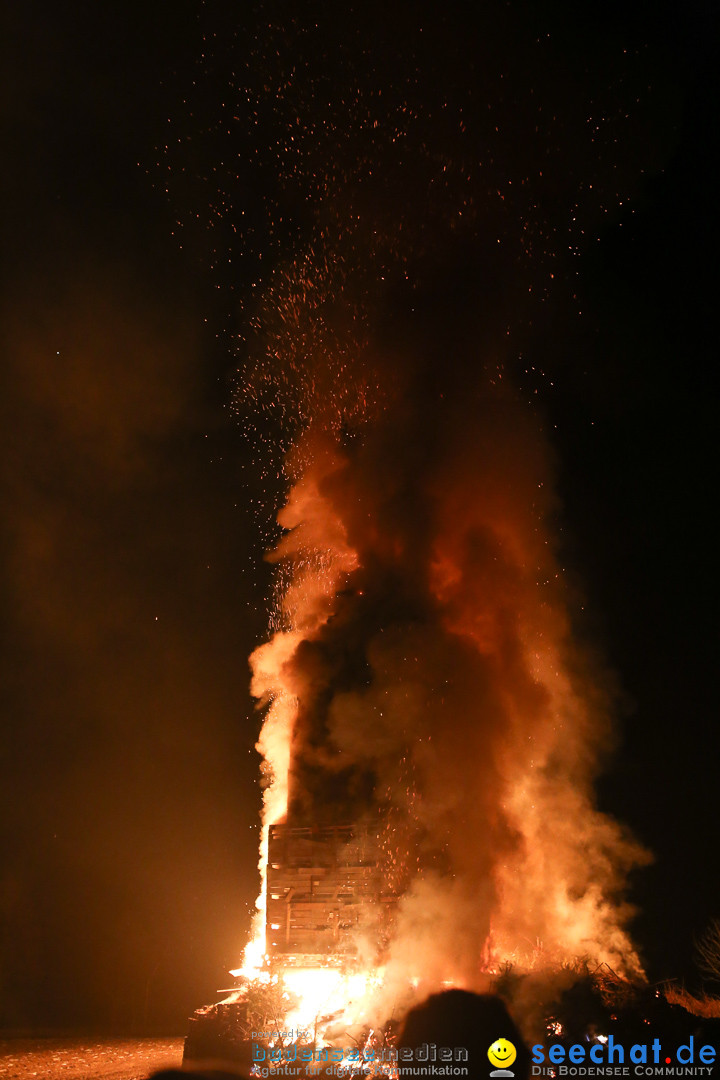 Funkenfeuer in Ittendorf bei Markdorf am Bodensee, 22.02.2015