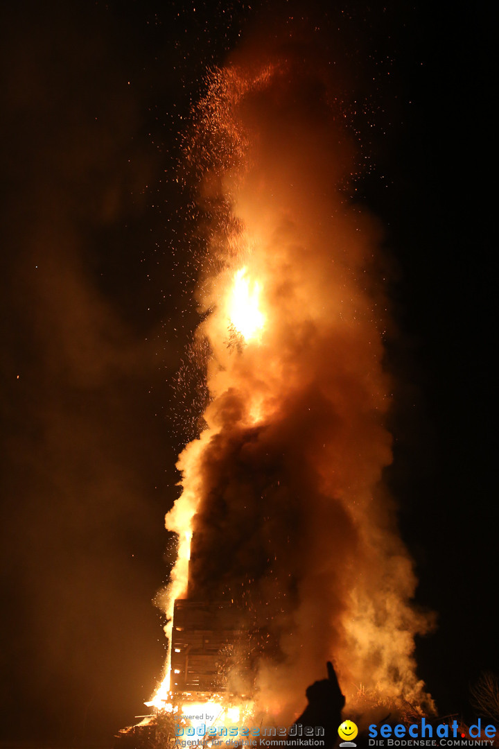 Funkenfeuer in Ittendorf bei Markdorf am Bodensee, 22.02.2015