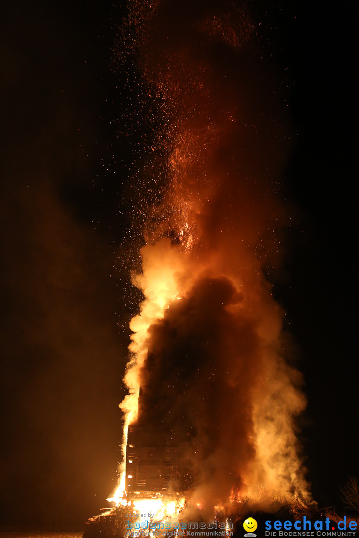 Funkenfeuer in Ittendorf bei Markdorf am Bodensee, 22.02.2015