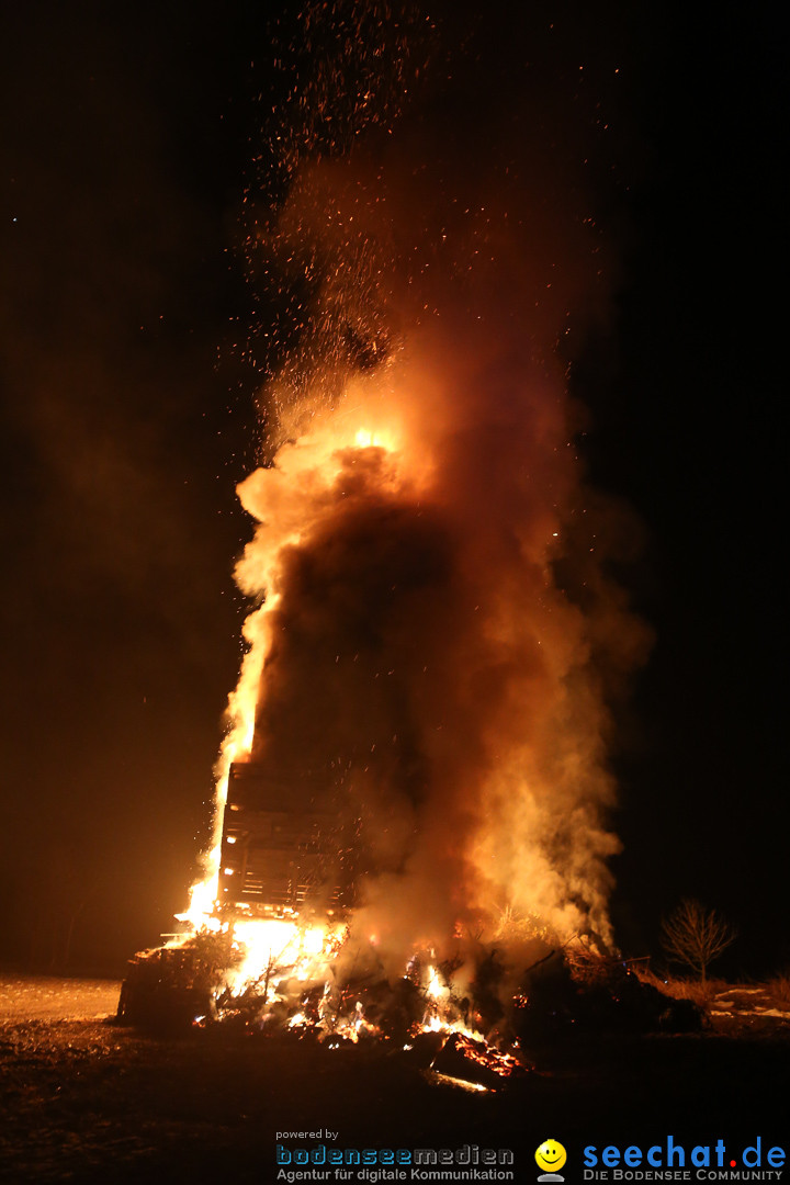 Funkenfeuer in Ittendorf bei Markdorf am Bodensee, 22.02.2015