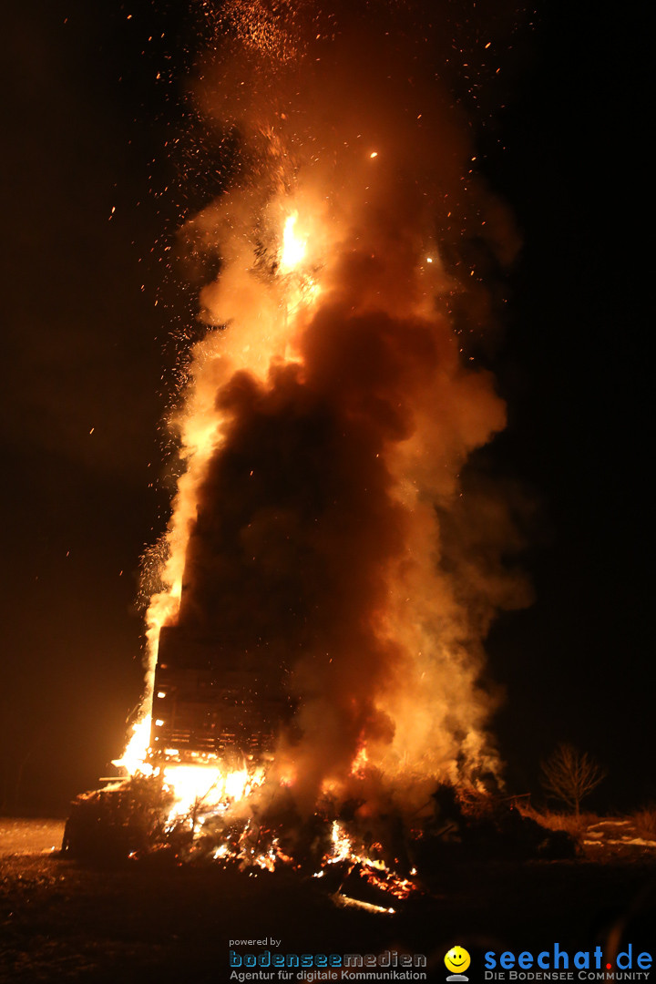 Funkenfeuer in Ittendorf bei Markdorf am Bodensee, 22.02.2015