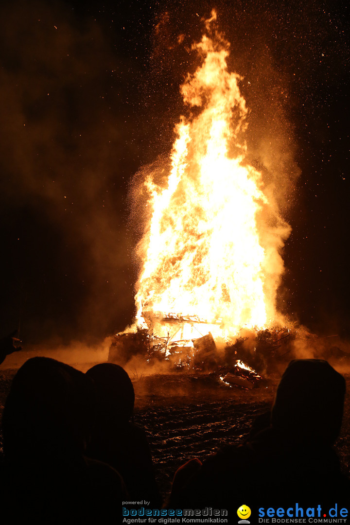 Funkenfeuer in Ittendorf bei Markdorf am Bodensee, 22.02.2015