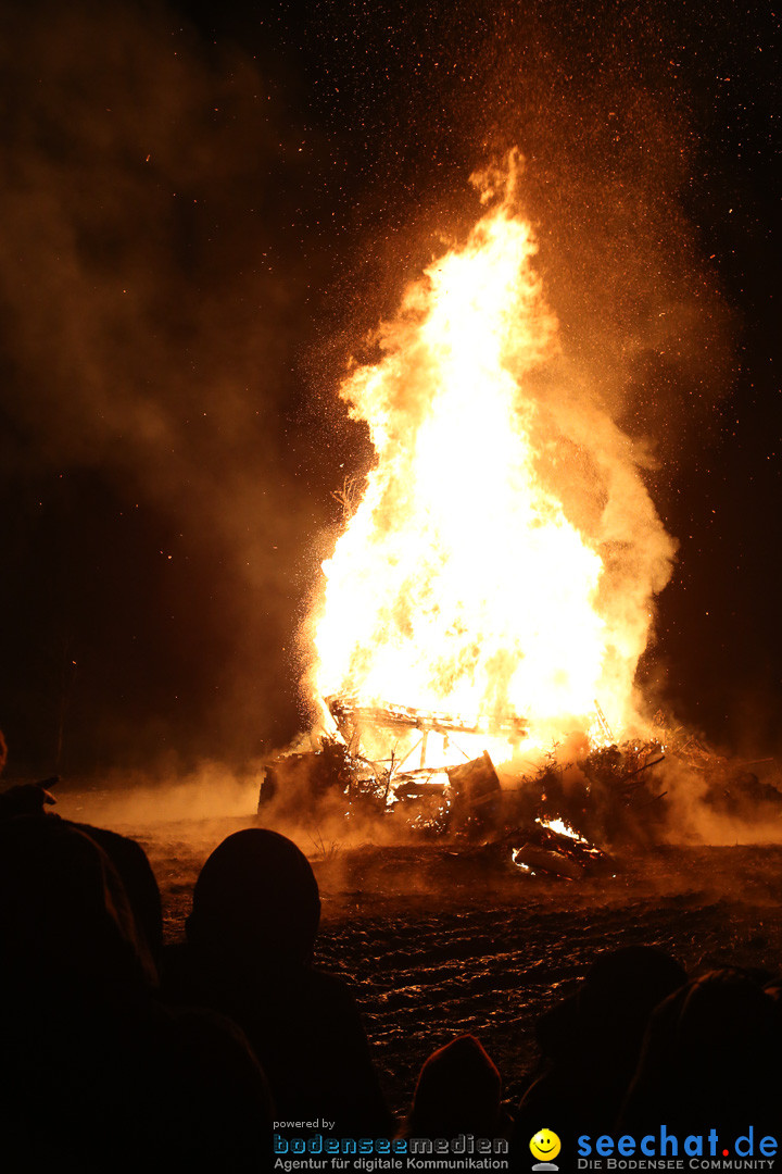 Funkenfeuer in Ittendorf bei Markdorf am Bodensee, 22.02.2015