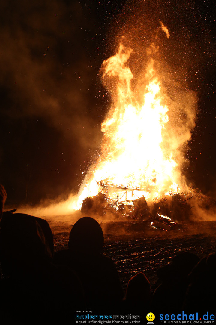 Funkenfeuer in Ittendorf bei Markdorf am Bodensee, 22.02.2015