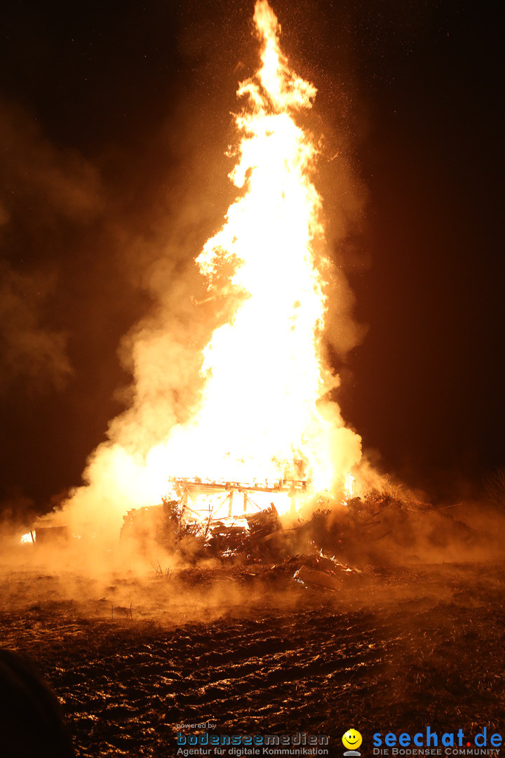 Funkenfeuer in Ittendorf bei Markdorf am Bodensee, 22.02.2015