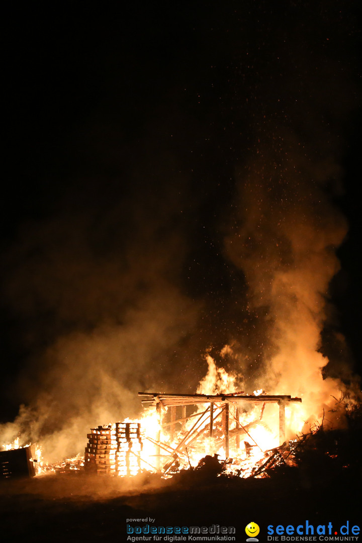 Funkenfeuer in Ittendorf bei Markdorf am Bodensee, 22.02.2015