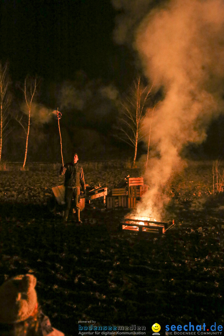 Funkenfeuer in Ittendorf bei Markdorf am Bodensee, 22.02.2015