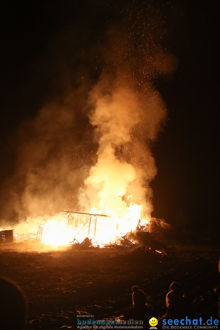 Funkenfeuer in Ittendorf bei Markdorf am Bodensee, 22.02.2015