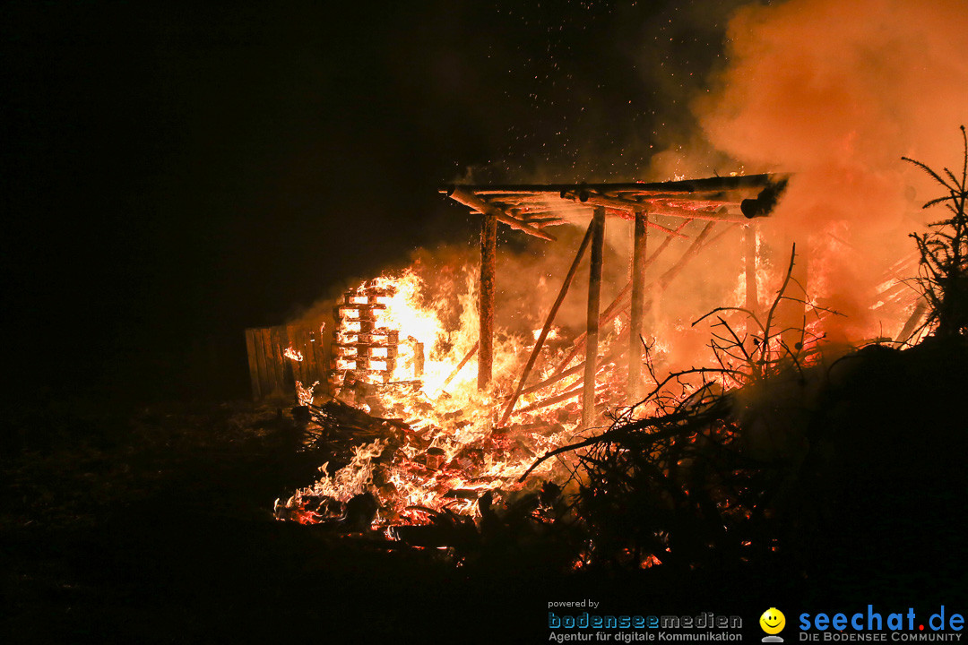 Funkenfeuer in Ittendorf bei Markdorf am Bodensee, 22.02.2015