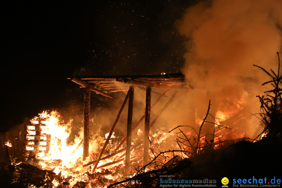 Funkenfeuer in Ittendorf bei Markdorf am Bodensee, 22.02.2015