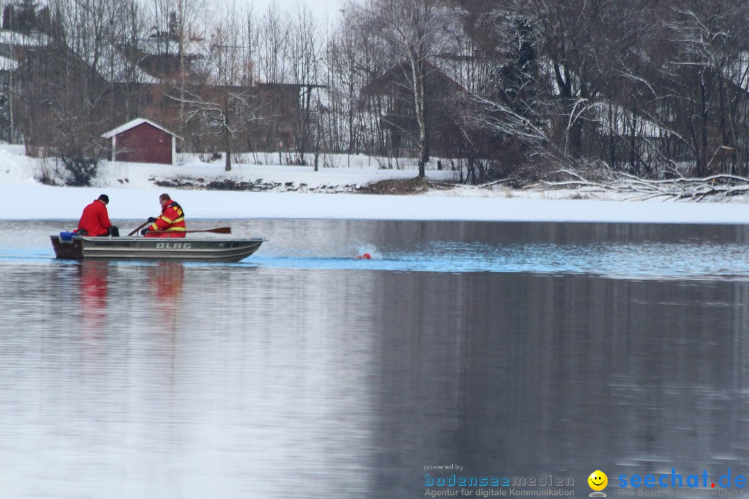 Ice Mile - Extremschwimmer Hamza Bakircioglu: See in Sonthofen, 28.02.2015