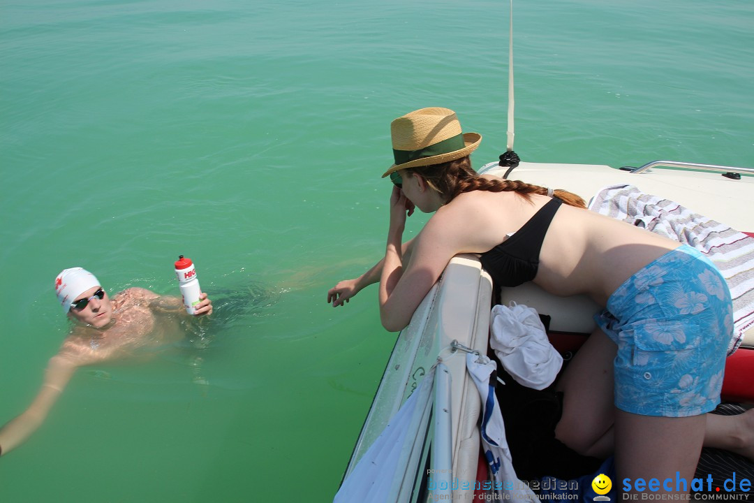 Bodensee Breitenquerung von Mim und Axel: Friedrichshafen, 04.07.2015