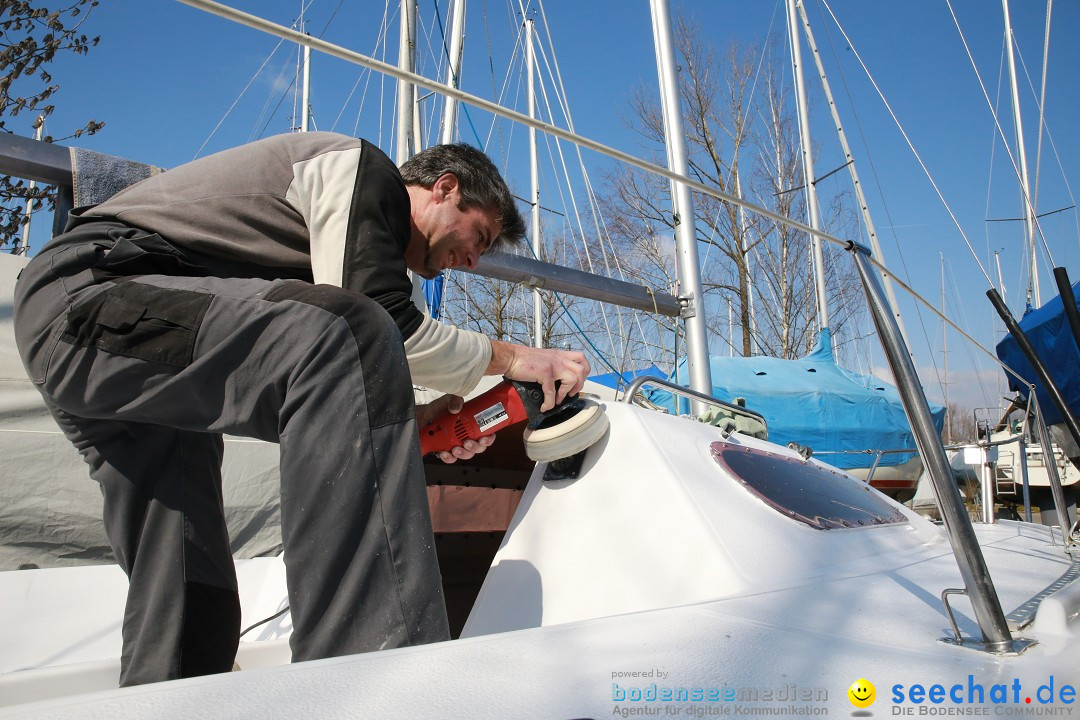 Bodenseeboot - Bootsaufbereitung: Langenargen am Bodensee, 13.03.2016