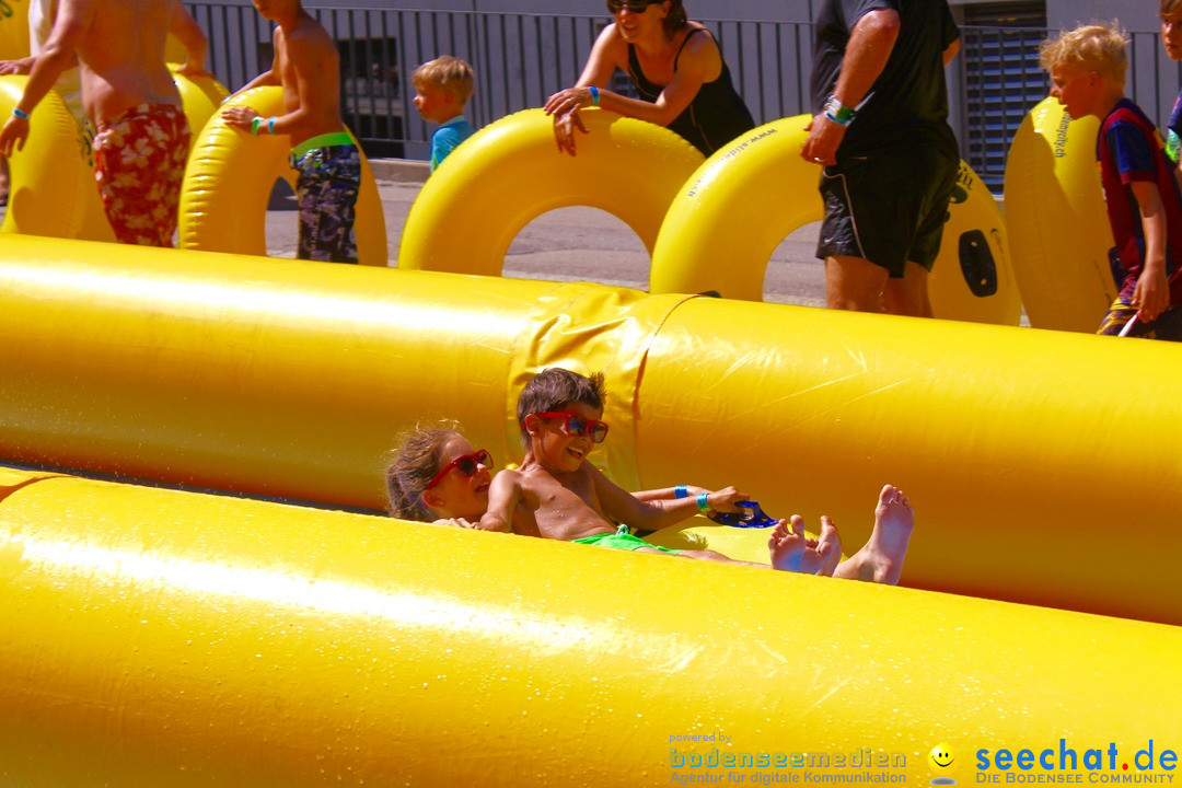 Slide my City - Wasserrutsche: St. Gallen in der Schweiz, 30.07.2016