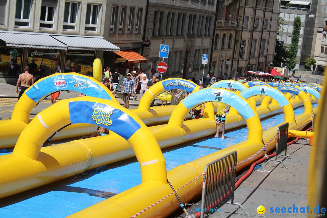 Slide my City - Wasserrutsche: St. Gallen in der Schweiz, 30.07.2016