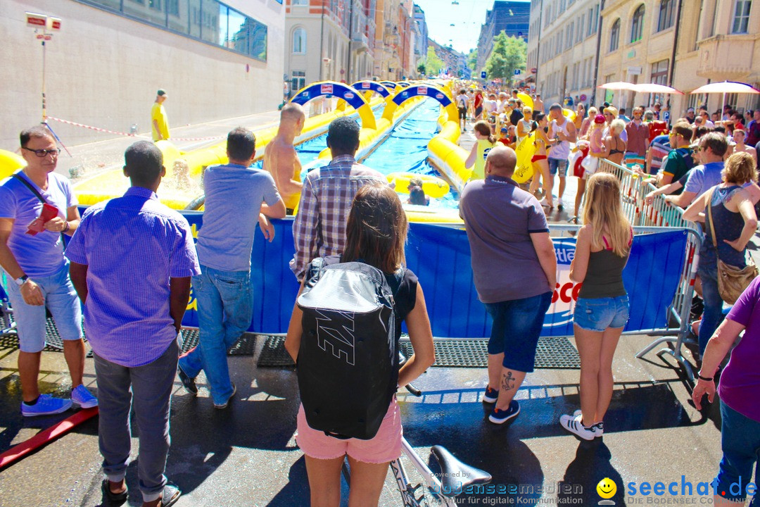 Slide my City - Wasserrutsche: St. Gallen in der Schweiz, 30.07.2016