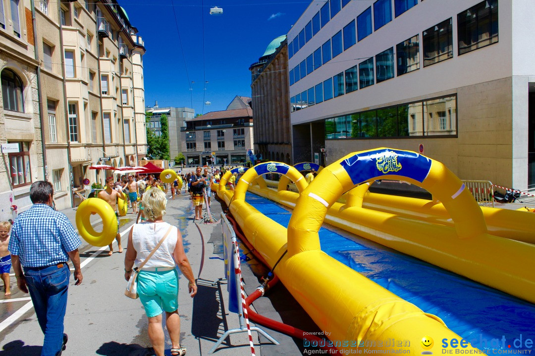 Slide my City - Wasserrutsche: St. Gallen in der Schweiz, 30.07.2016