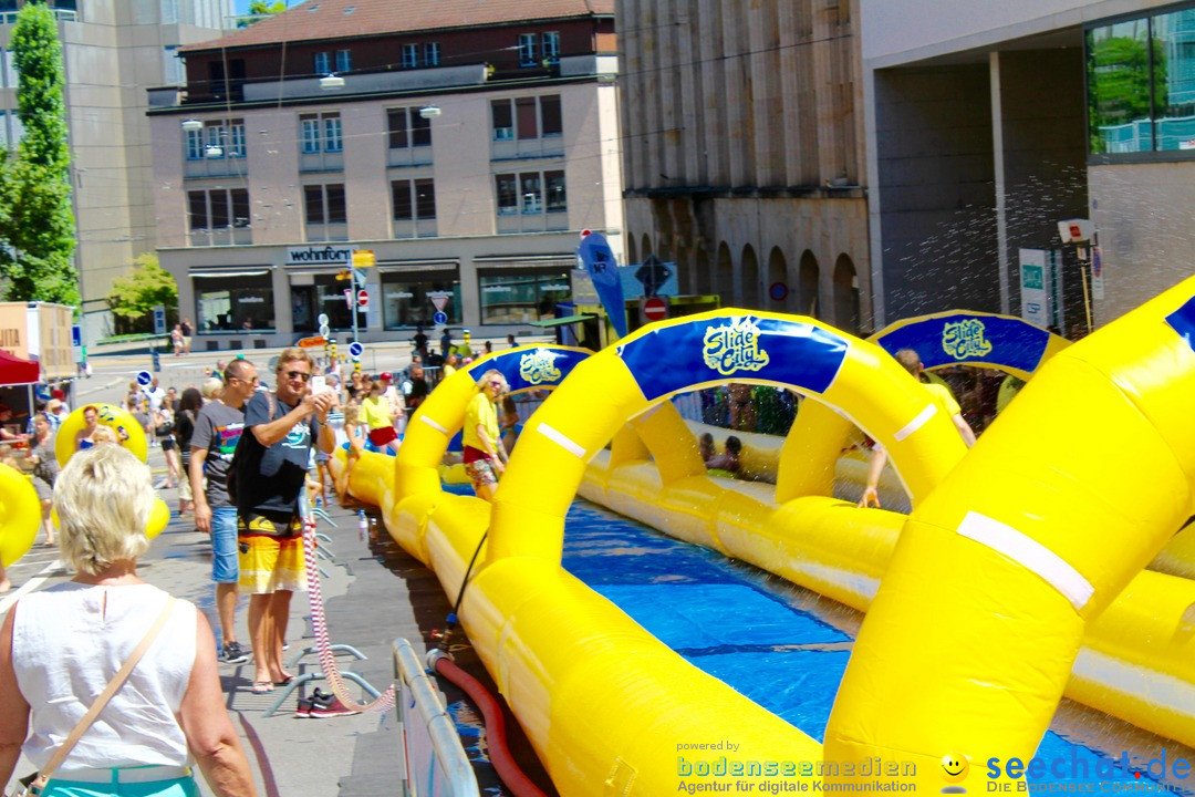 Slide my City - Wasserrutsche: St. Gallen in der Schweiz, 30.07.2016